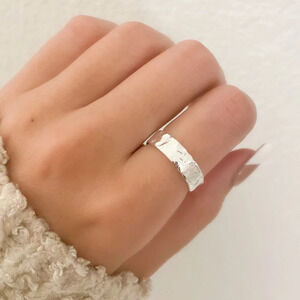 925 Sterling Silver Thin Ring Textured Ring Band Minimalist Ring Foil Ring